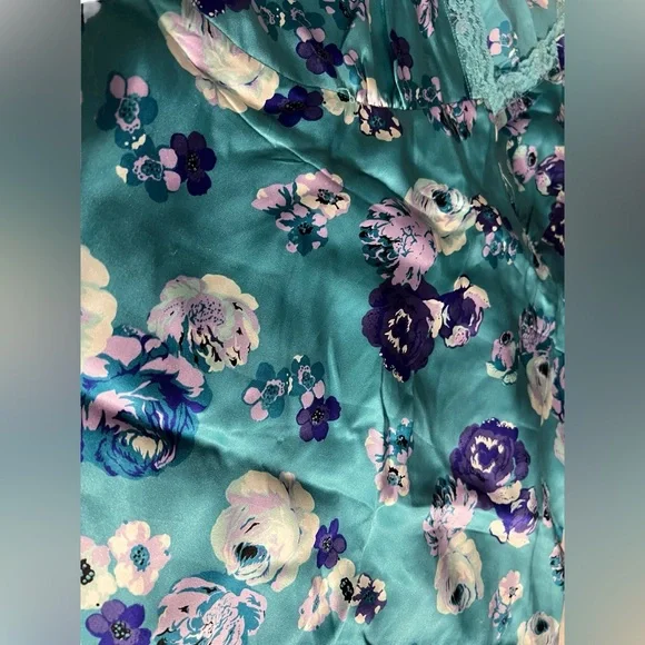 Style & Co. Turquoise Floral Sleeveless Top with Lace Trim, size 16 - Picture 10 of 10
